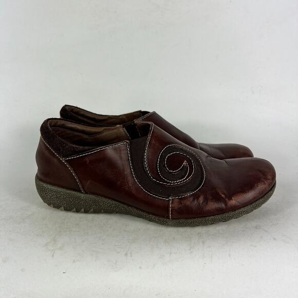L' Artiste Spring Step Comfort Shoes Women's 7 Burgundy Leather Slip On Casual - Picture 2 of 12